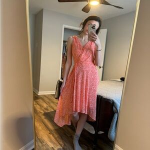 Chic Orange High Low Dress